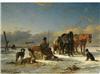 PREPARING FOR THE HORSE DRAWN SLEIGH RIDE by Joseph Jodocus Moerenhout - Auction record, sale price, and art valuation. Compare with similar artists and explore comparable artworks.